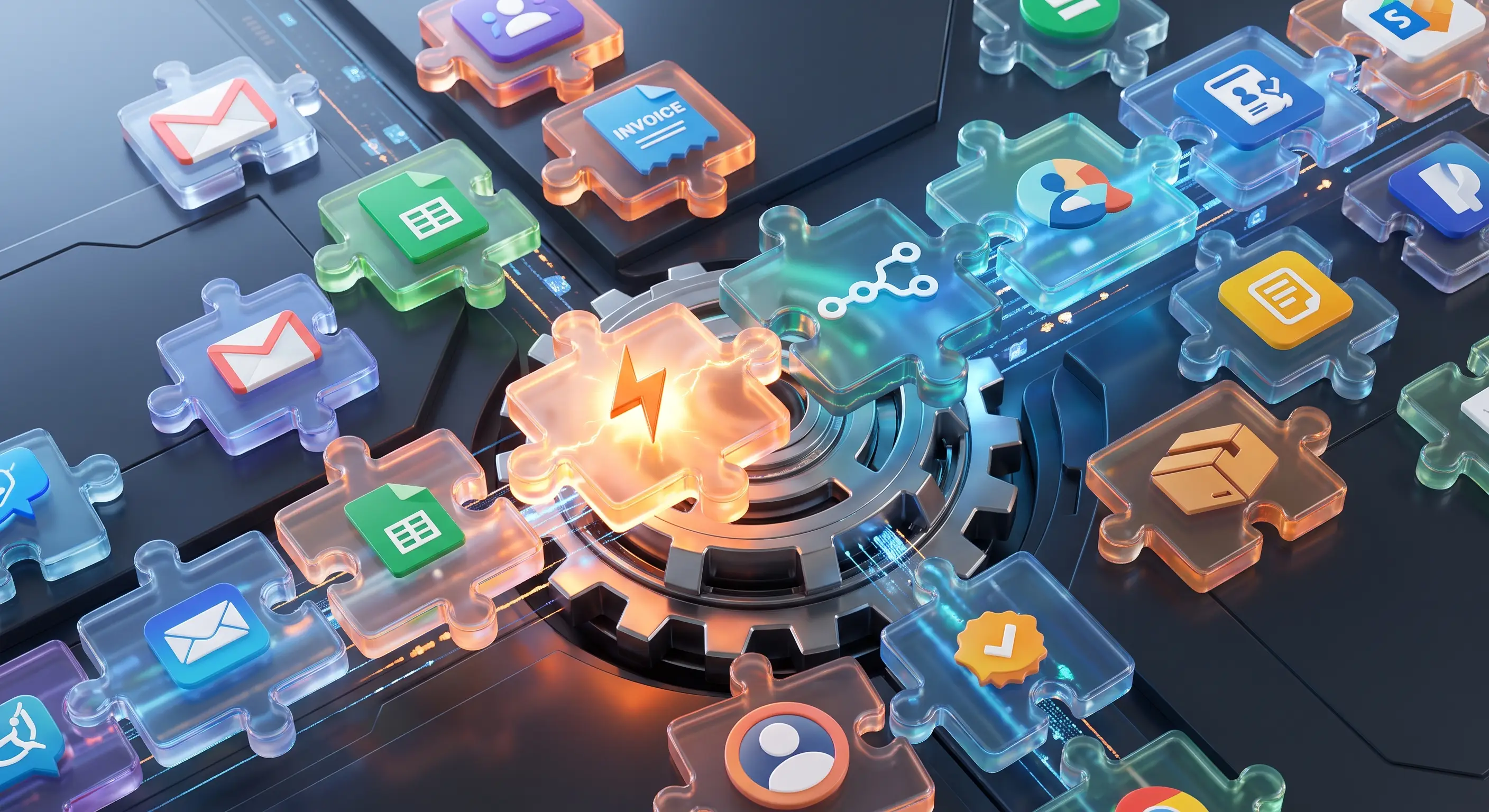 Different apps coming together sharing data and workflow